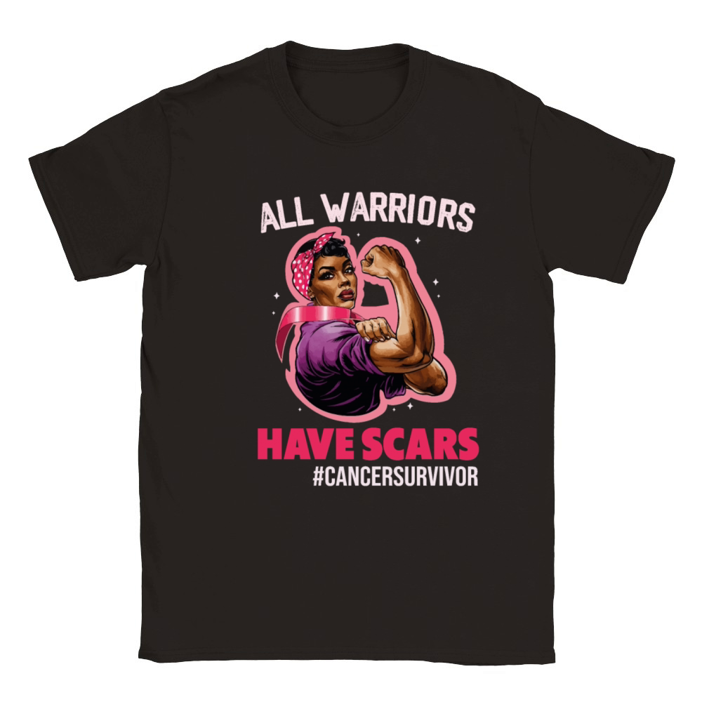 All Warriors Have Scars Breast Cancer Survivor Classic Kids Crewneck T-shirt