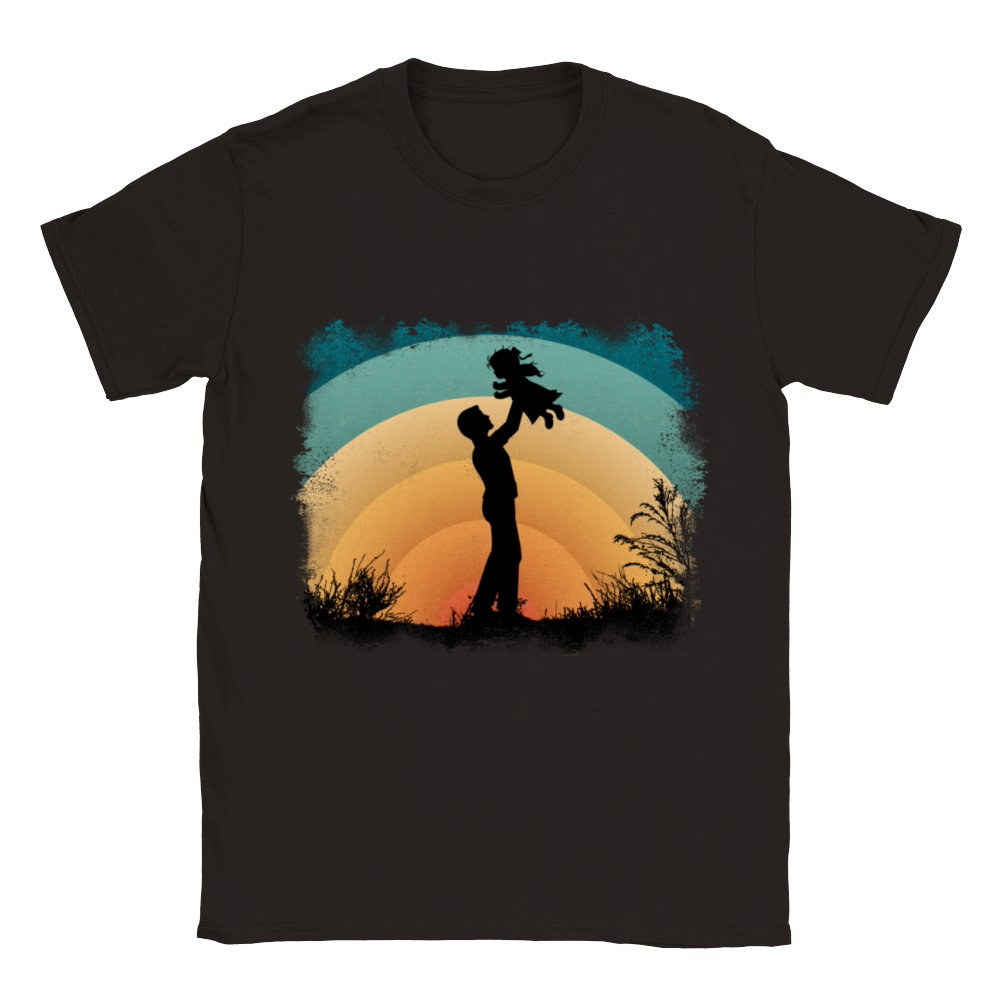 Retro Vintage Dad And Daughter Classic Kids Crewneck T-shirt