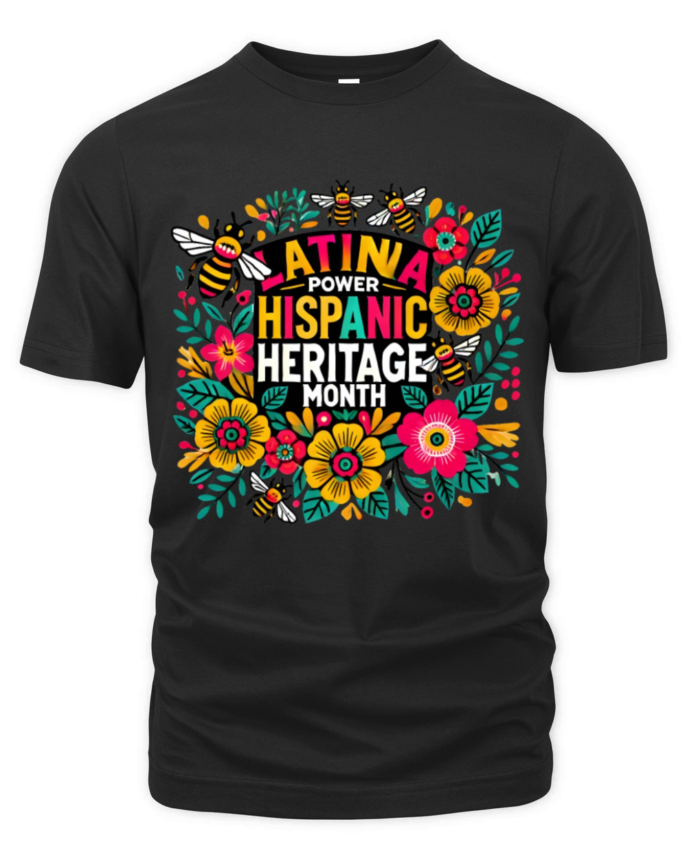 Latina floral girl power Hispanic Heritage month Organic Unisex T-shirt