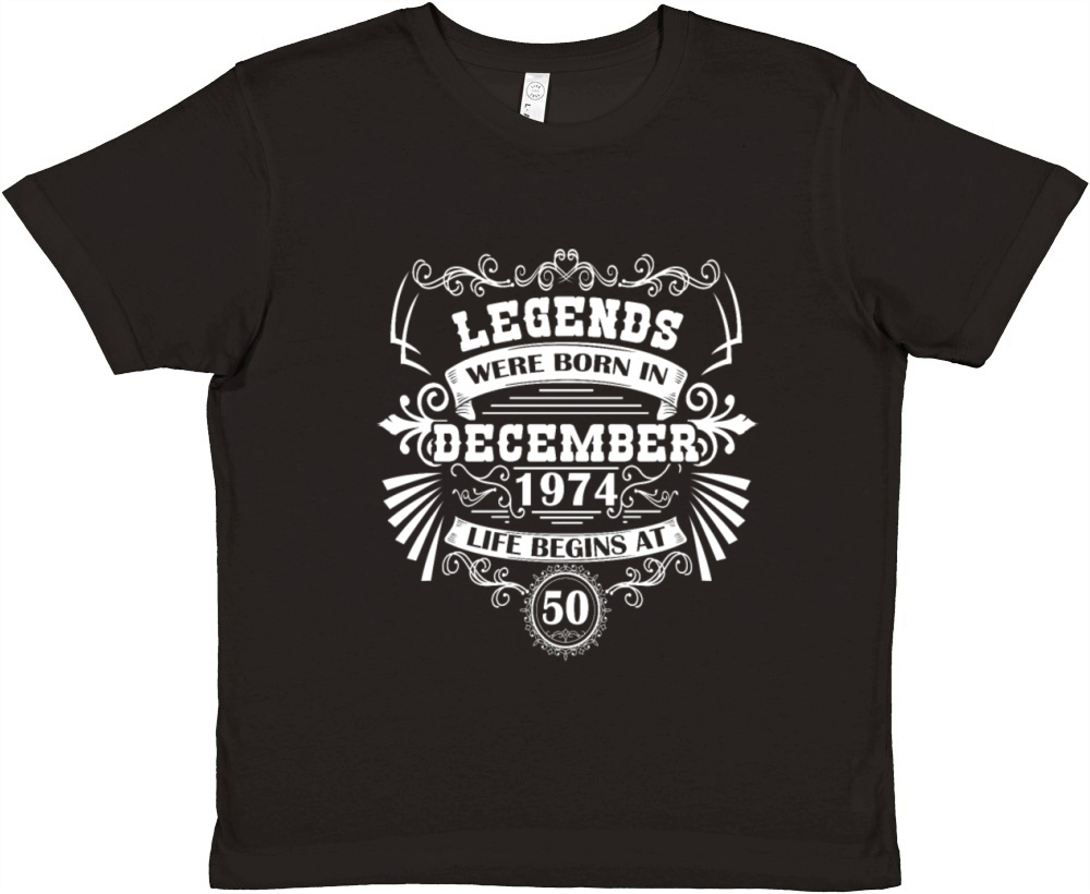 50th Birthday Legends December 1974 Vintage Wester Premium Kids Crewneck T-shirt