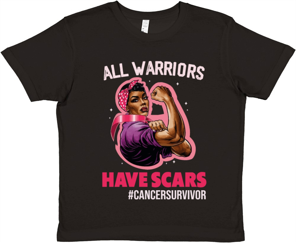 All Warriors Have Scars Breast Cancer Survivor Premium Kids Crewneck T-shirt