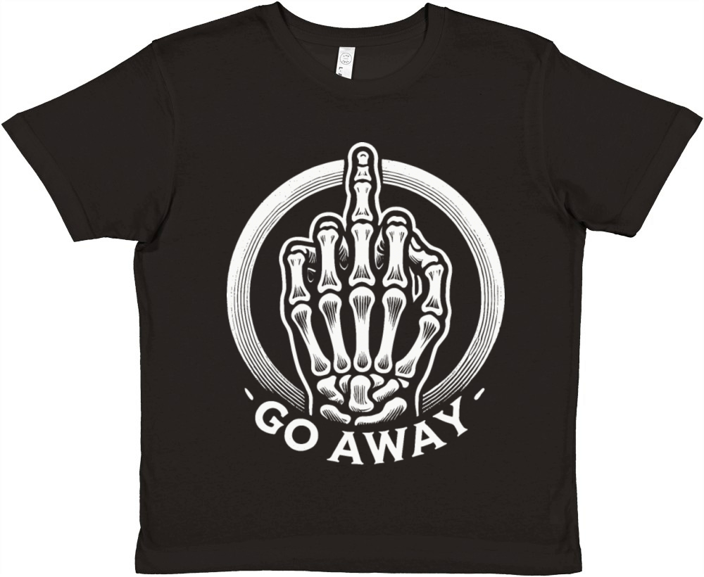 Edgy Skeleton Hand Go Away Premium Kids Crewneck T-shirt