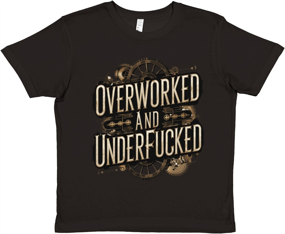 Overworked and Underappreciated Steampunk Humor Premium Kids Crewneck T-shirt