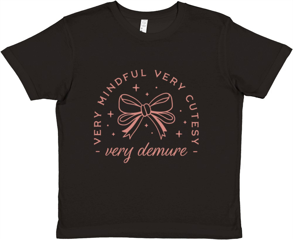Very demure very mindful coquette aesthetic Premium Kids Crewneck T-shirt