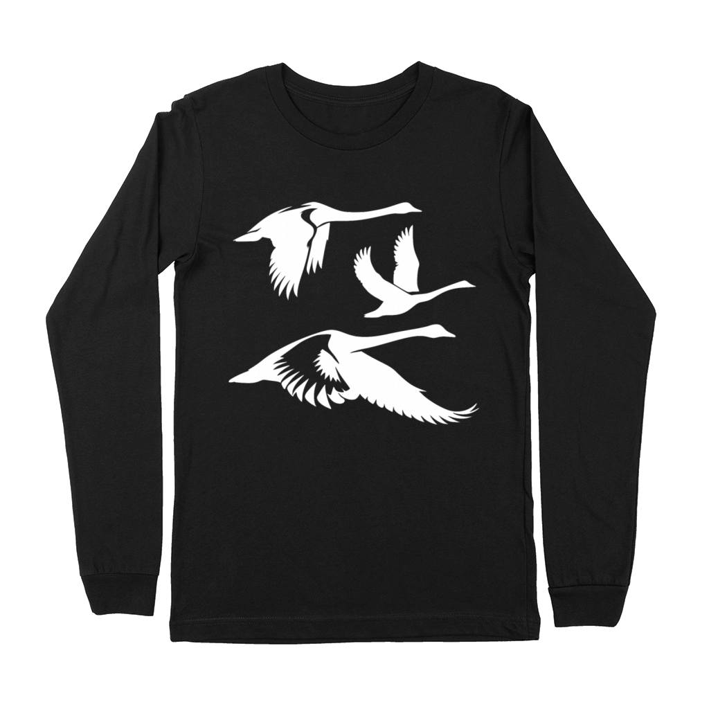 Flying Whooper Swans Group Premium Long Sleeve