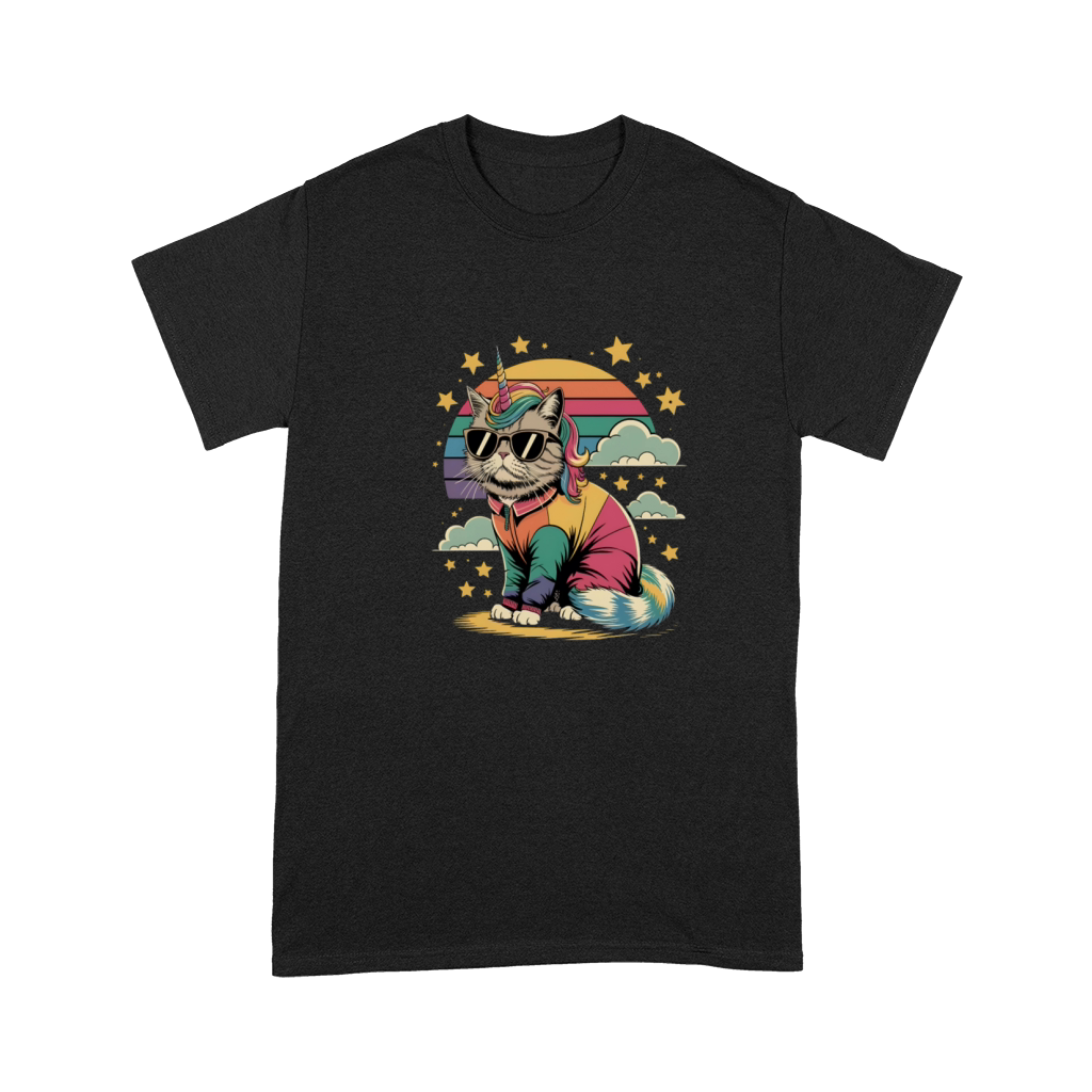 Dramatic Unicorn Cat in Sunglasses Relaxing Premium T-shirt