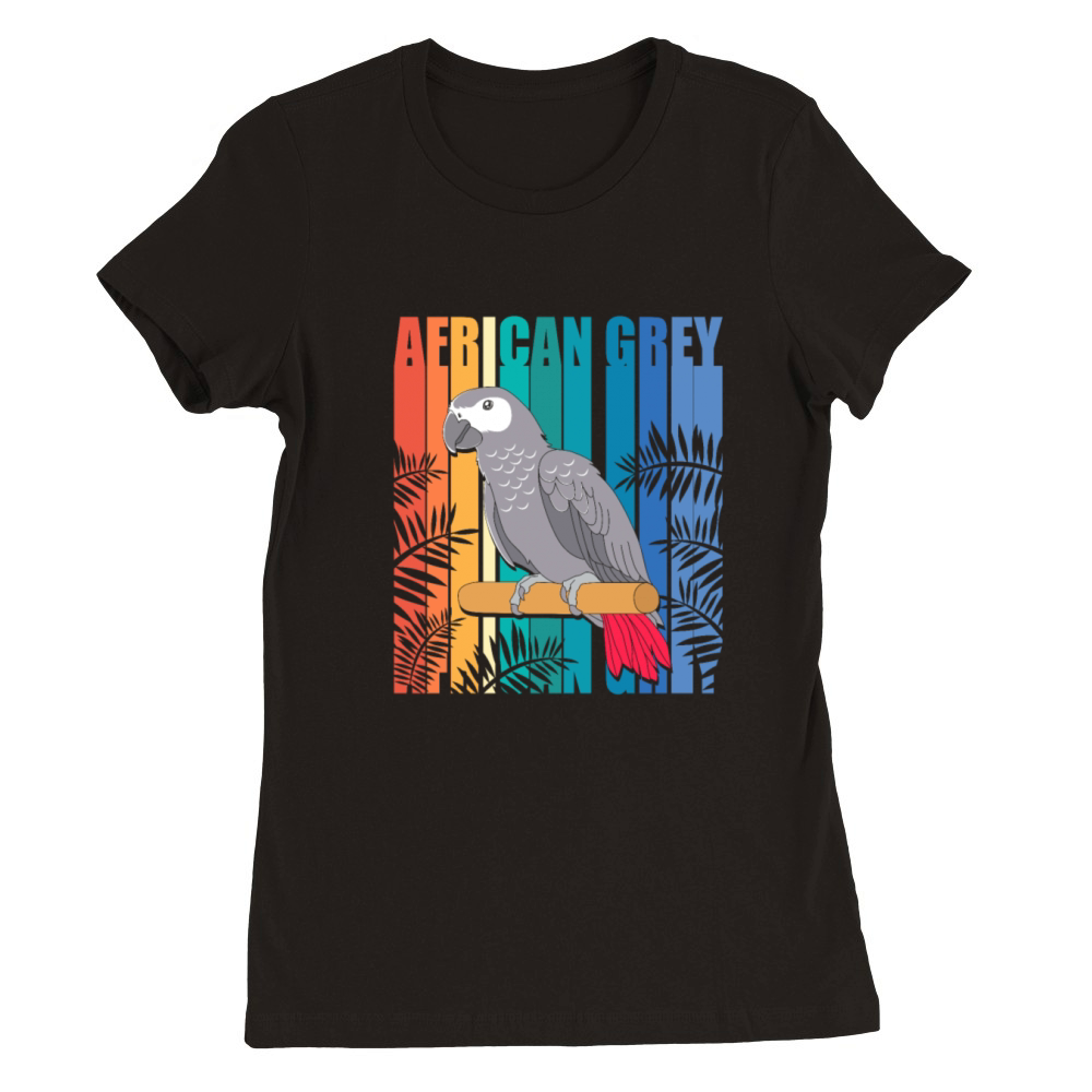 Retro Vintage African Grey Parrot Owner Premium Womens Crewneck T-shirt