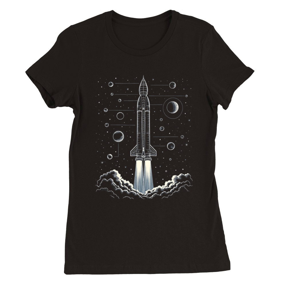 Space Rocket In Design Premium Womens Crewneck T-shirt