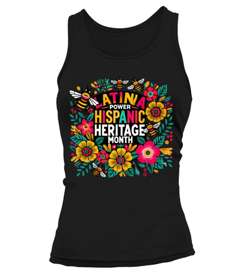 Latina floral girl power Hispanic Heritage month Tank top Woman