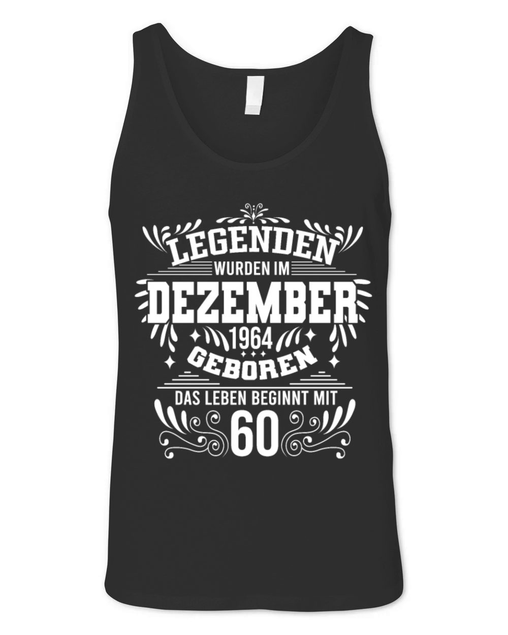 Legends December 1964 Vintage 60th Birthday Unisex Jersey Tank