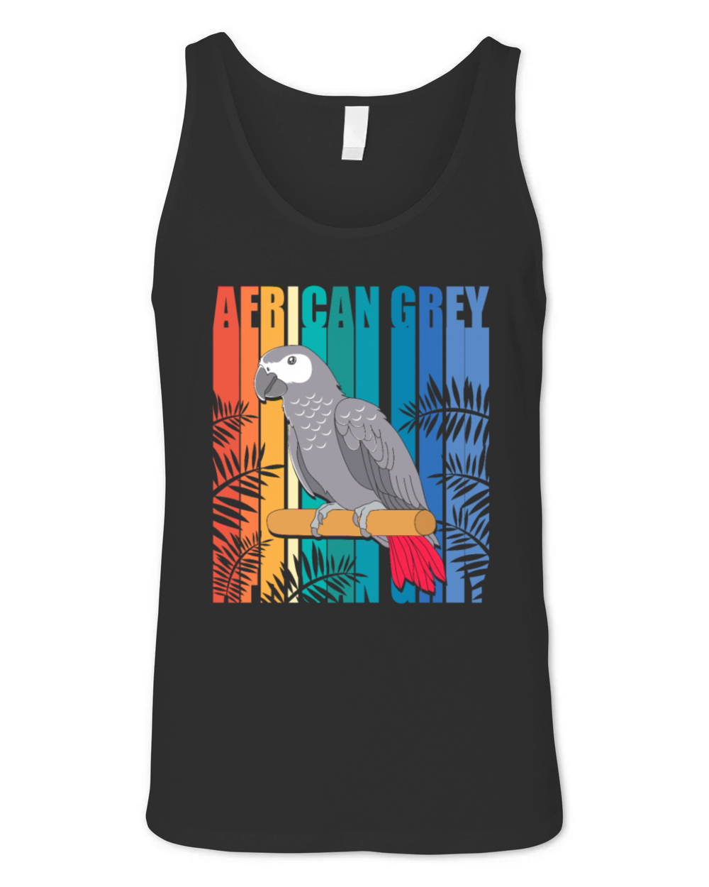 Retro Vintage African Grey Parrot Owner Unisex Jersey Tank
