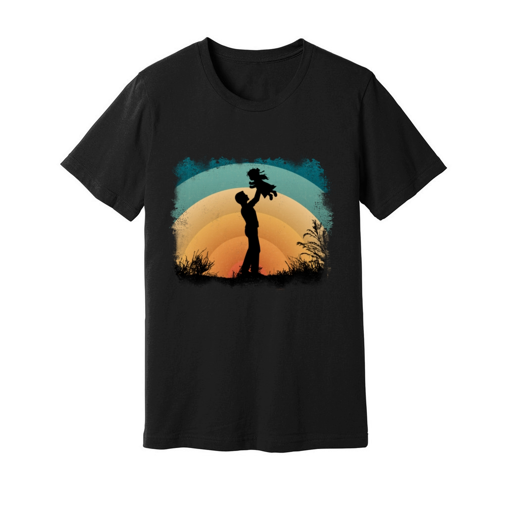 Retro Vintage Dad And Daughter Unisex Jersey Tee