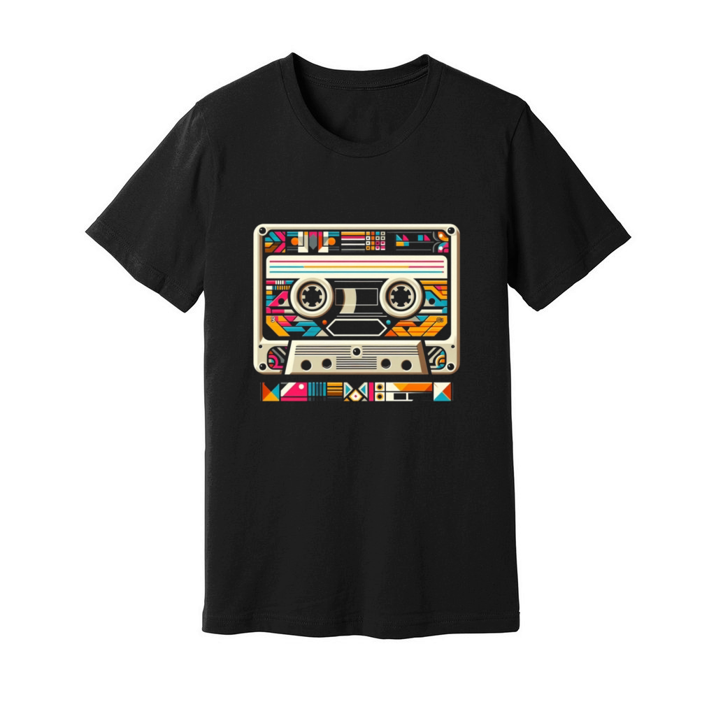 Vintage Cassette Tape Retro Music Art Unisex Jersey Tee