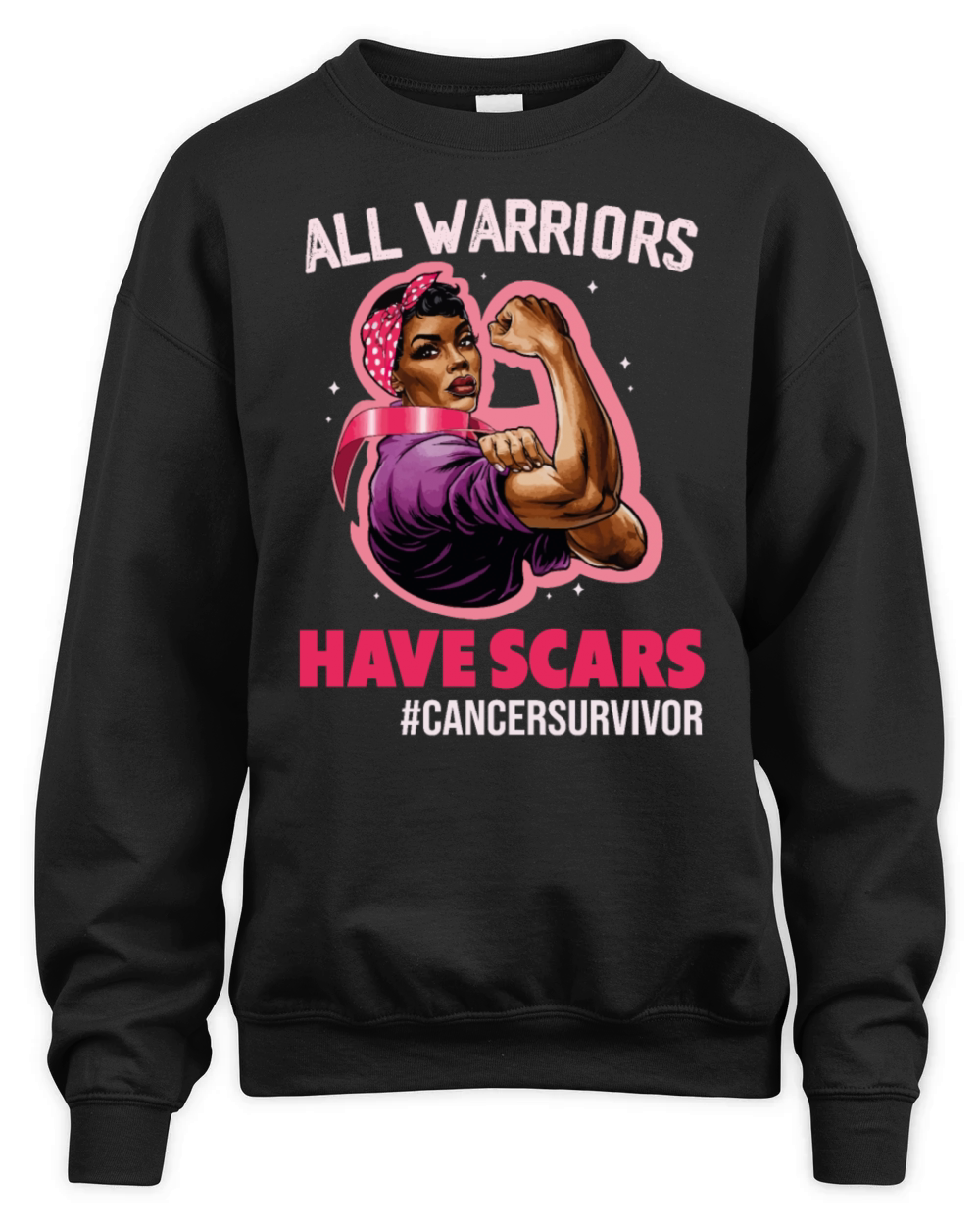 All Warriors Have Scars Breast Cancer Survivor Unisex Premium Crewneck Sweatshirt