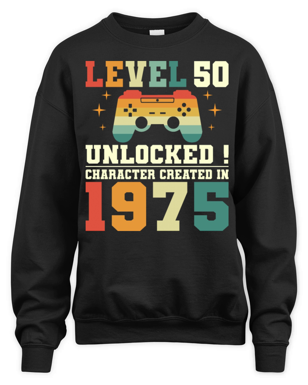 Level 50 1975 50th Birthday Gamer Unisex Premium Crewneck Sweatshirt