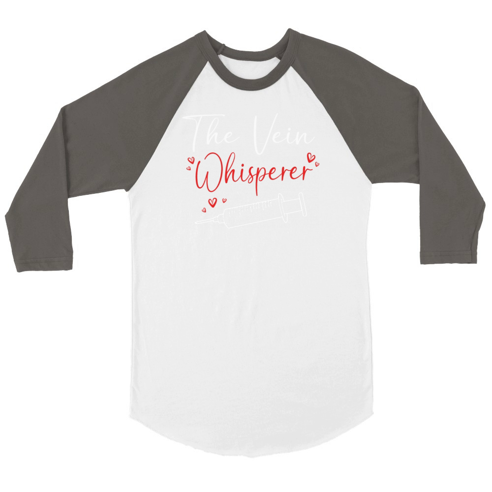 Funny Phlebotomy Humor Blood Donor Vein Whisperer Unisex ¾ sleeve Raglan T-shirt