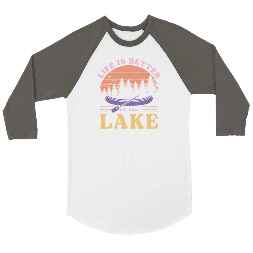 Life Is Better At The Lake Unisex ¾ sleeve Raglan T-shirt