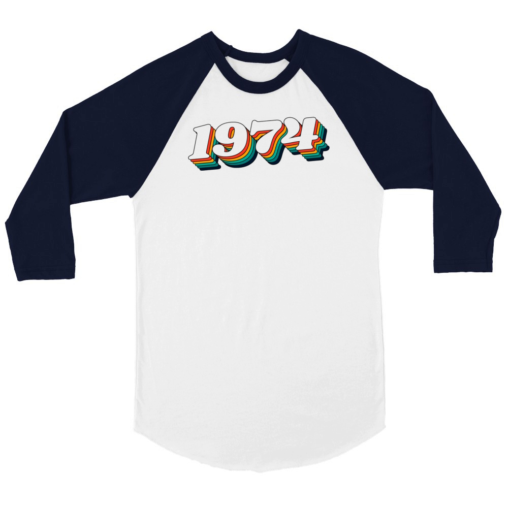 Retro 1974 Unisex ¾ sleeve Raglan T-shirt