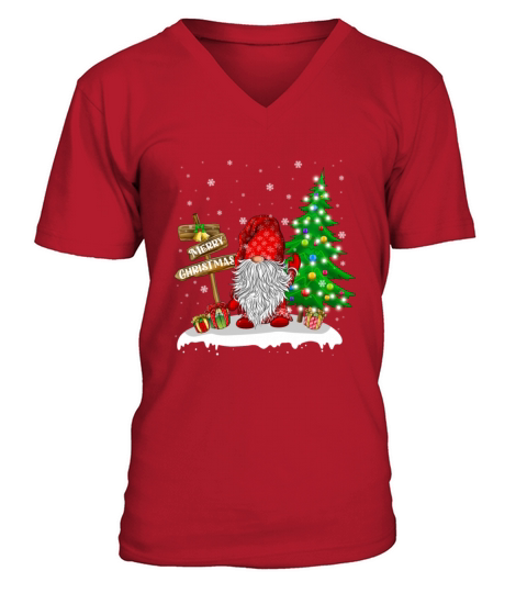 Merry Christmas Gnome Family Christmas V-Neck T-shirt