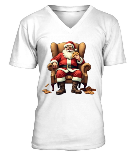 Vintage Santa Claus Classic Christmas Design V-Neck T-shirt