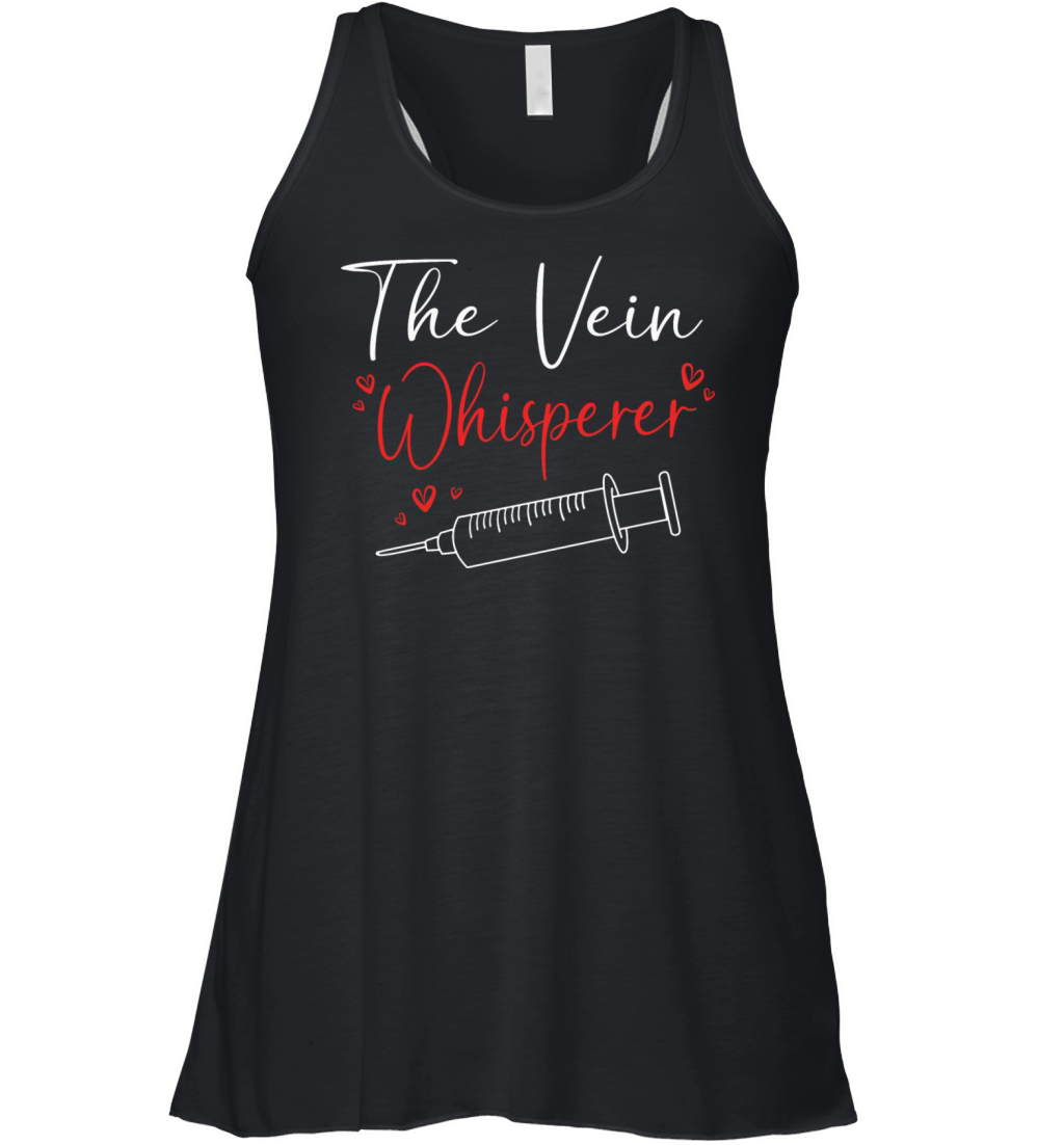 Funny Phlebotomy Humor Blood Donor Vein Whisperer Women's Flowy Tank Top