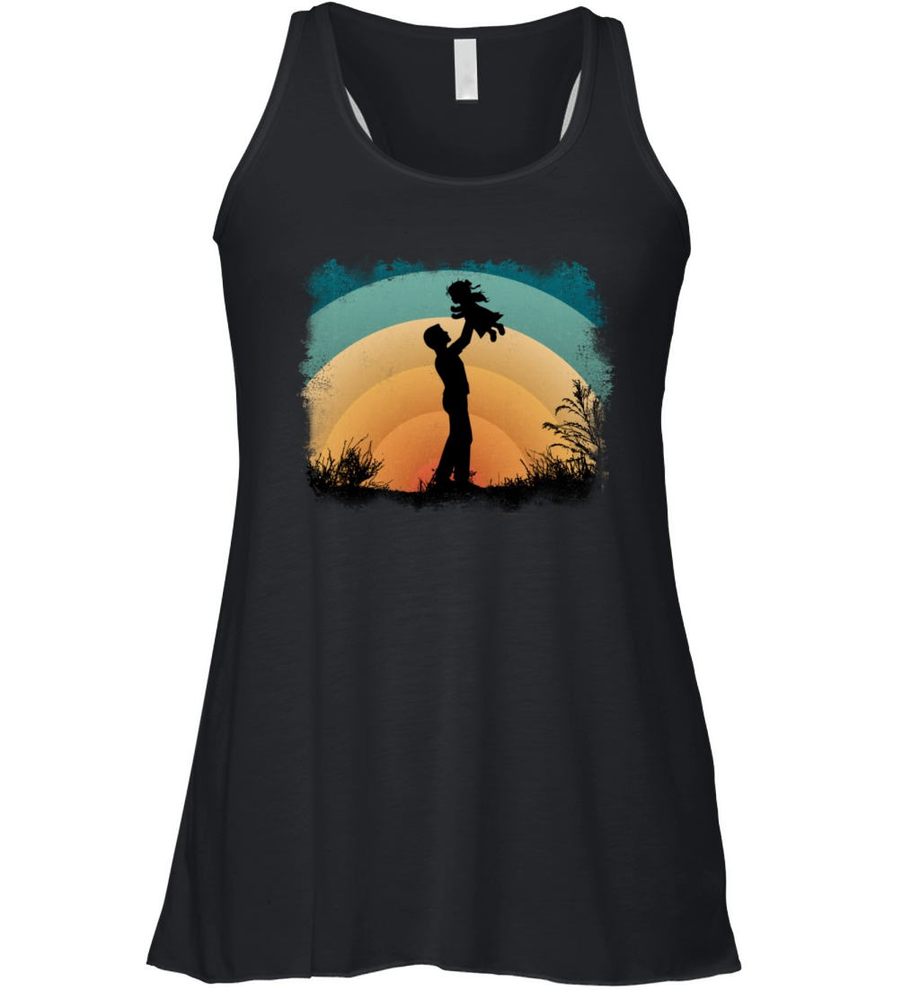Retro Vintage Dad And Daughter Women's Flowy Tank Top