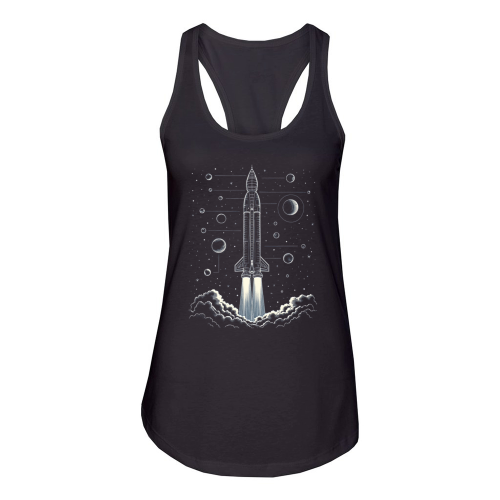 Space Rocket In Design Women's Racerback Tank