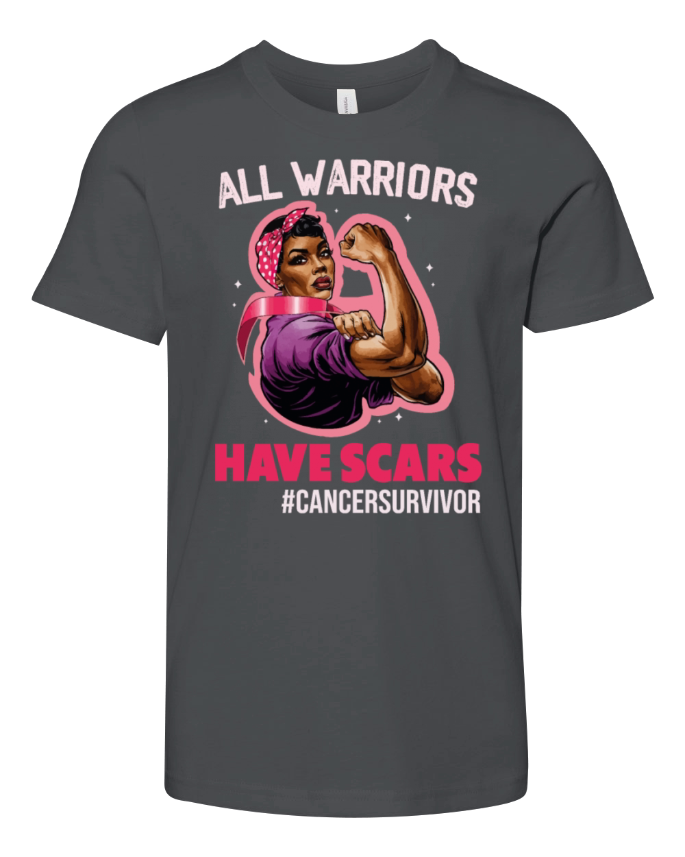 All Warriors Have Scars Breast Cancer Survivor Youth Unisex Jersey Tee