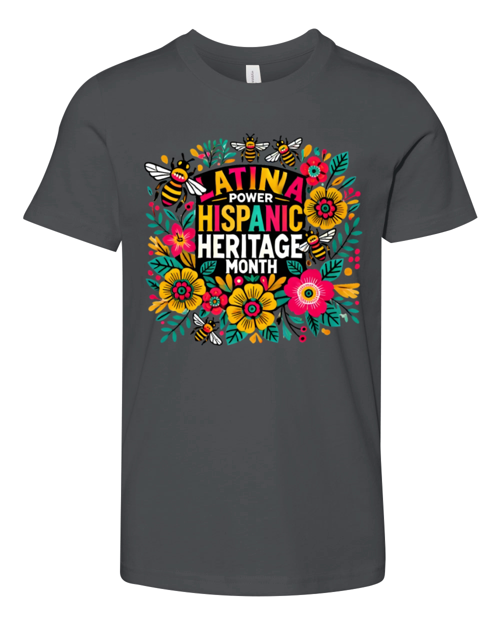 Latina floral girl power Hispanic Heritage month Youth Unisex Jersey Tee