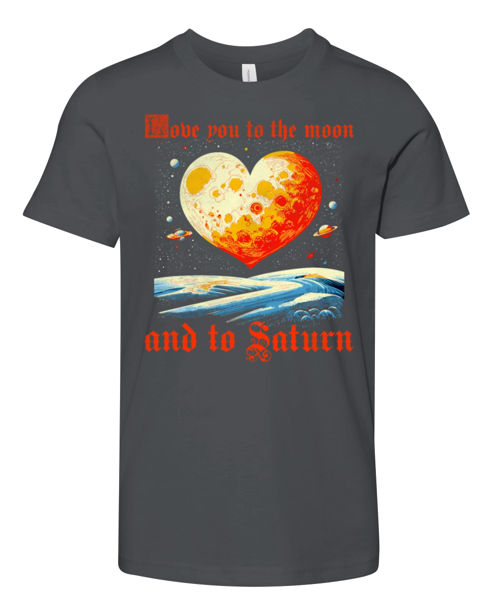 Love you to the moon and to saturn vintage Youth Unisex Jersey Tee