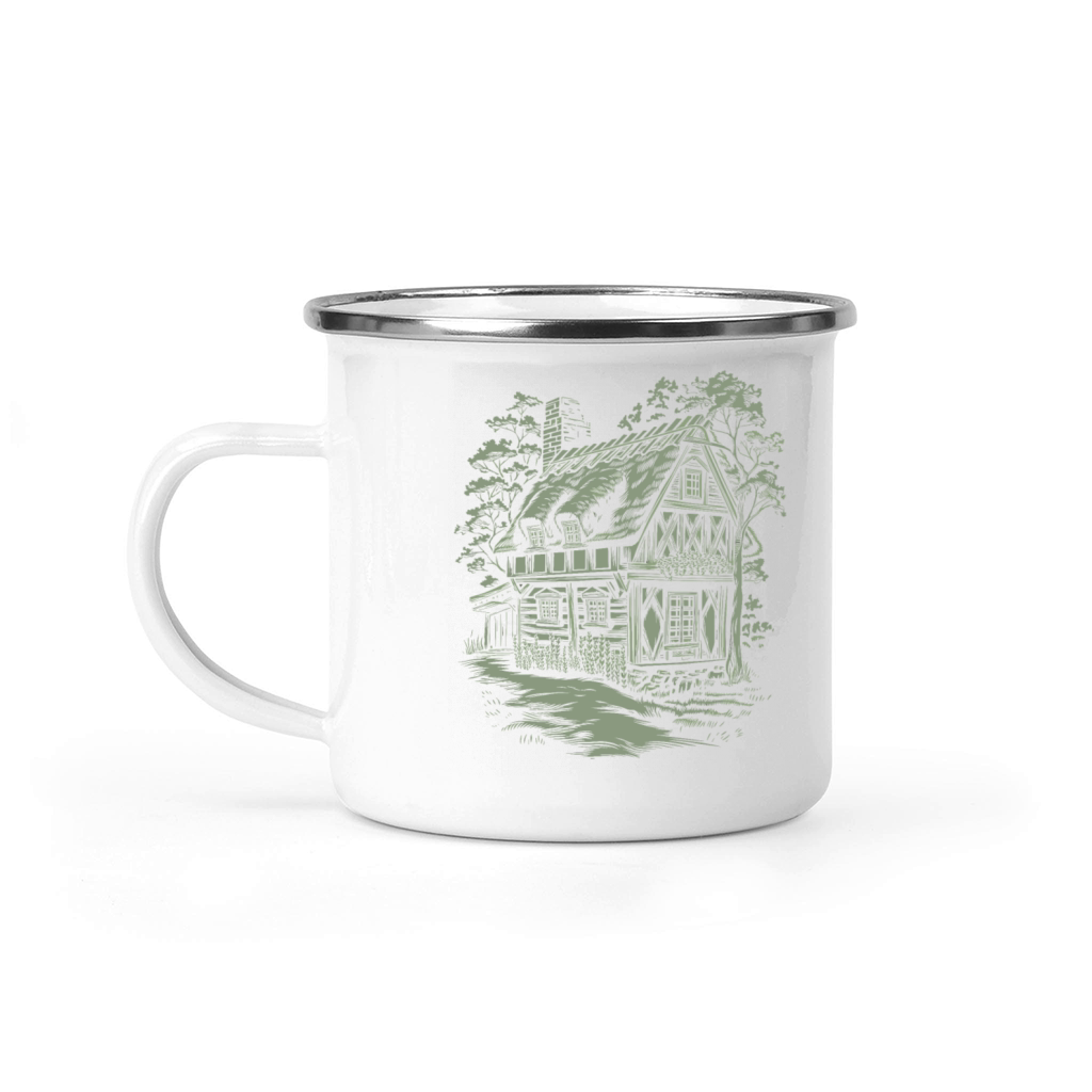 Enchanting Dark Cottagecore House In The Woods Camping Mug