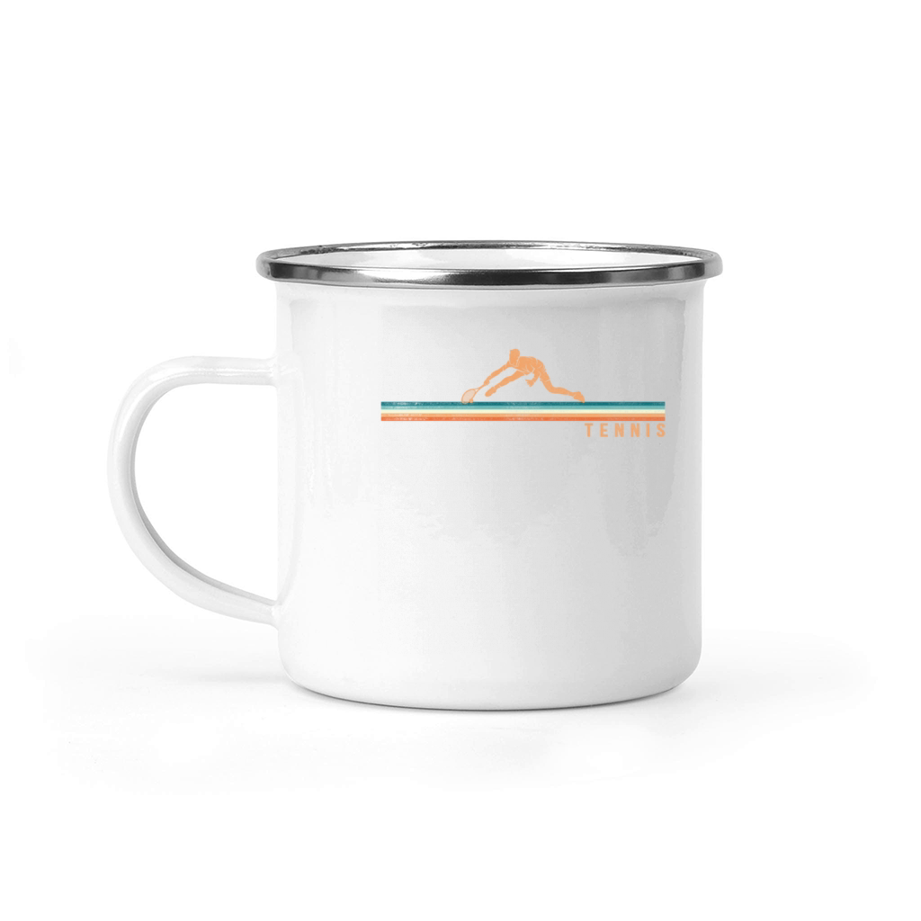 Funny Tennis Player Racket Retro Camping Mug