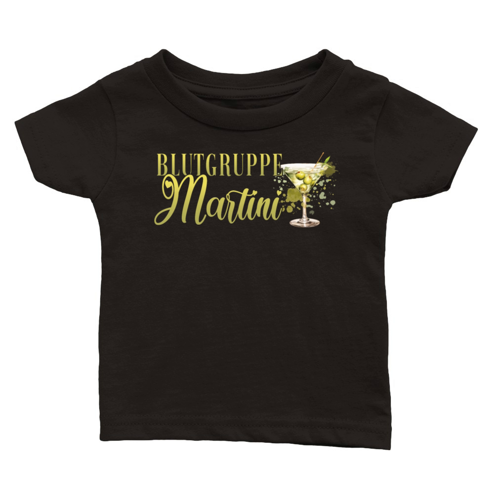 Blutgruppe Martini Cocktail Bartender Classic Baby Crewneck T-shirt