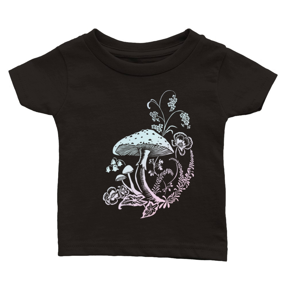 Fly agaric with flowers multicolor Classic Baby Crewneck T-shirt