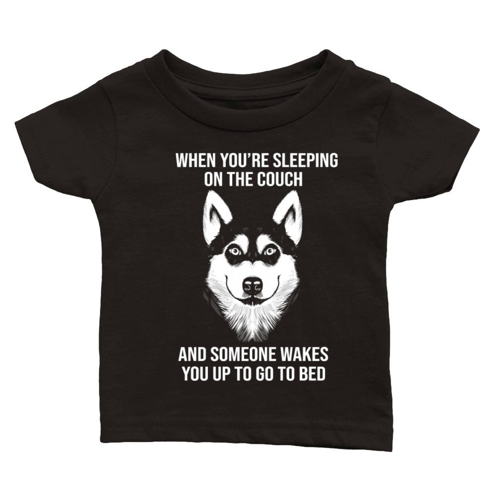 Sleeping On The Couch Vintage Siberian Husky Classic Baby Crewneck T-shirt