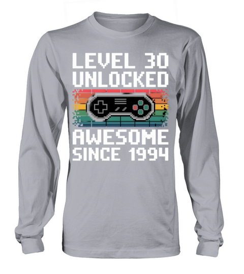 Level 30 Unlocked Awesome Since 1994 Retro Gaming Long sleeved Unisex