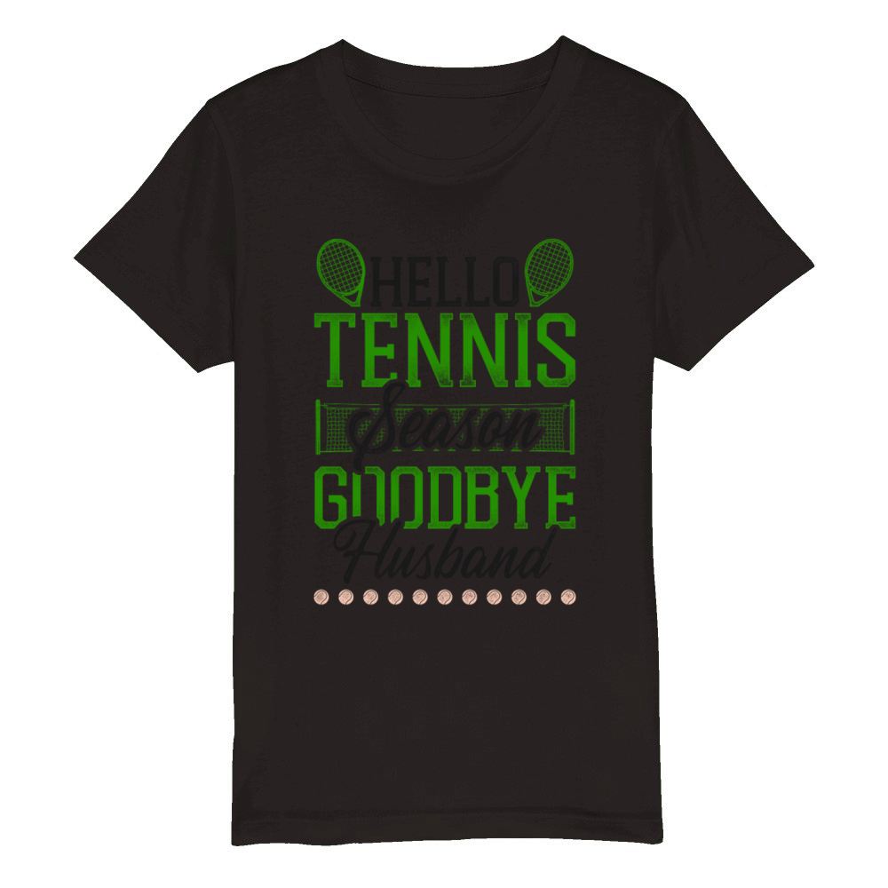 Funny Tennis Player Racket Husband Organic Kids Crewneck T-shirt