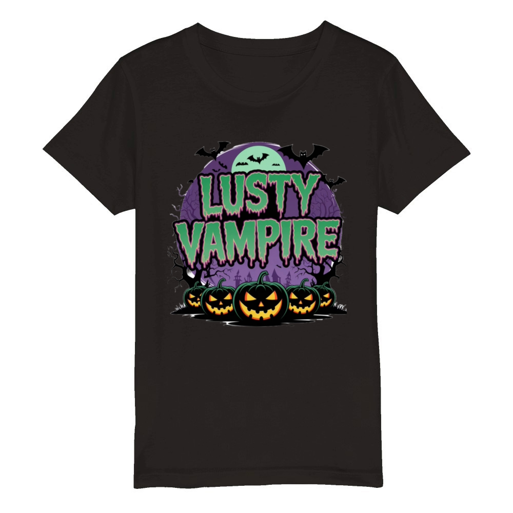 lusty vampire halloween Organic Kids Crewneck T-shirt