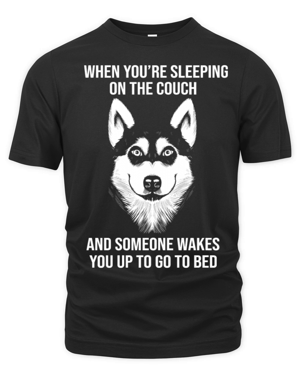 Sleeping On The Couch Vintage Siberian Husky Organic Unisex T-shirt