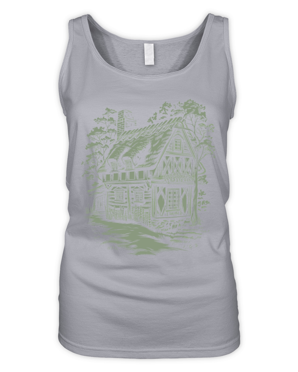 Enchanting Dark Cottagecore House In The Woods Organic Women's Tank Top