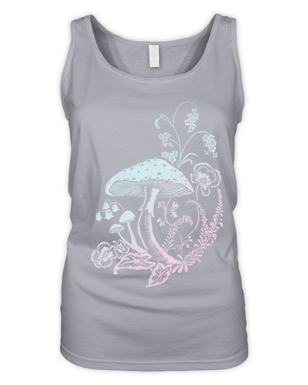 Fly agaric with flowers multicolor Organic Women's Tank Top