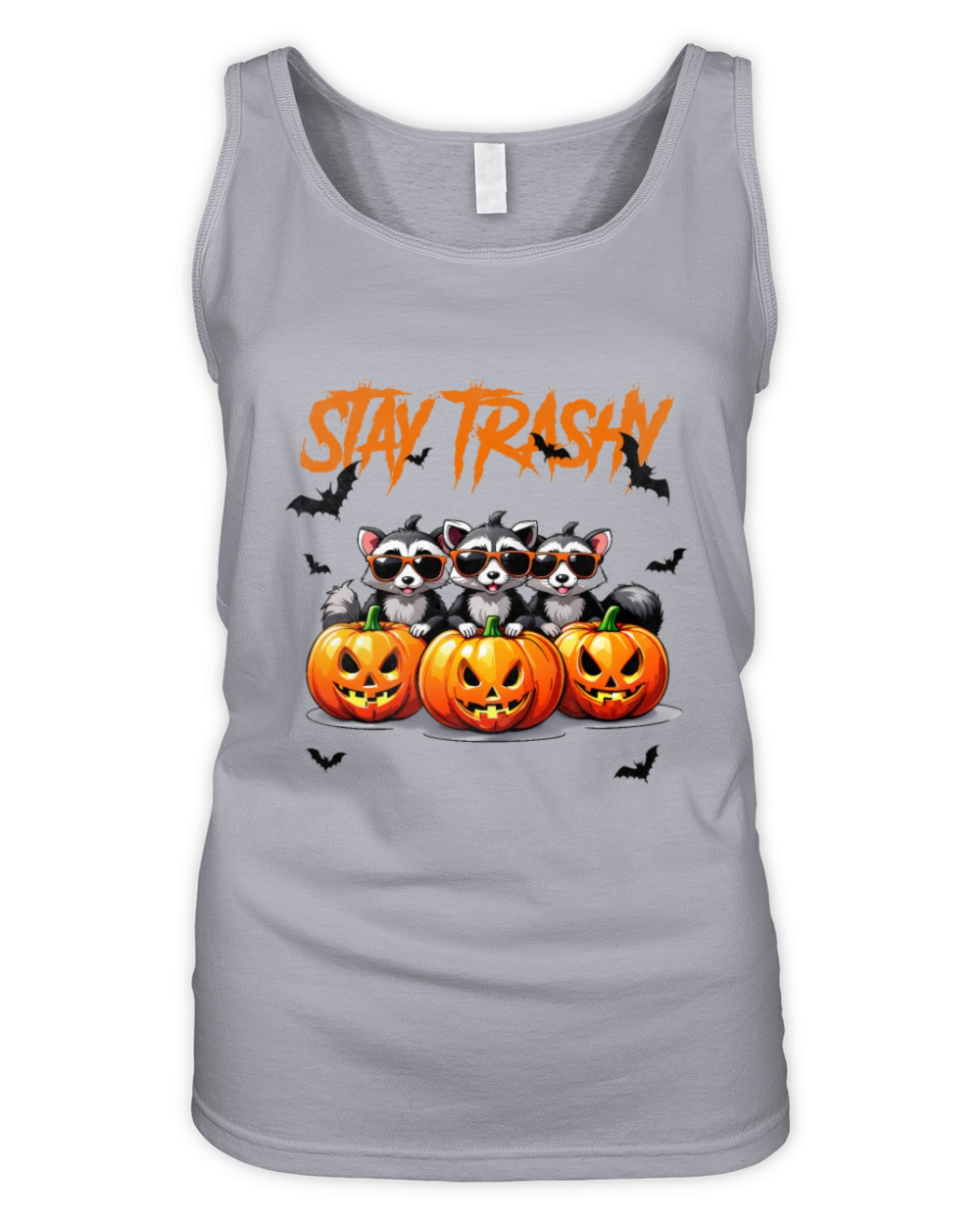 Stay trashy Halloween vintage raccoons Organic Women's Tank Top