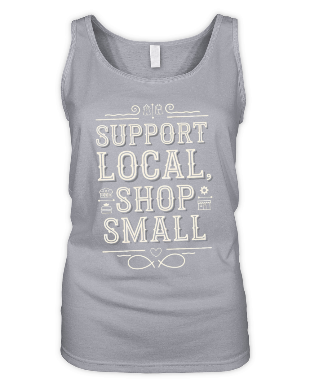 Support Local Shop Small Minimalist Vintage Style Organic Women's Tank Top