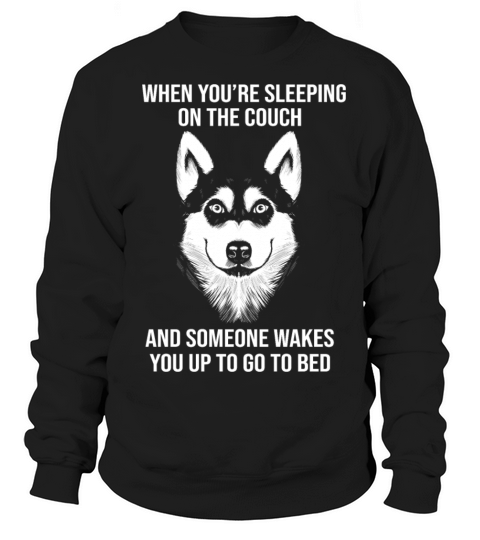 Sleeping On The Couch Vintage Siberian Husky Sweatshirt Unisex