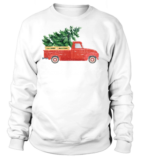 Vintage Wagon Christmas Truck Christmas Tree Sweatshirt Unisex