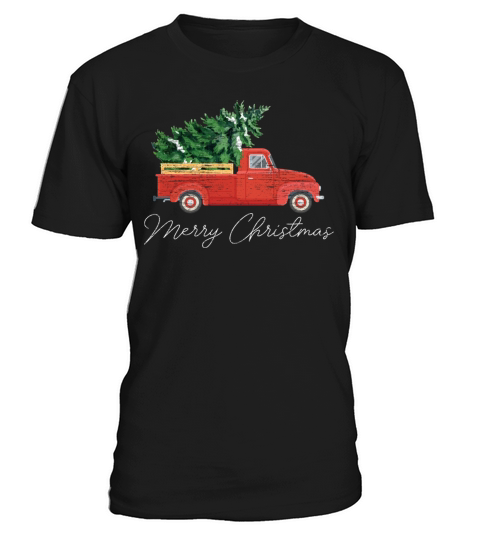 Vintage Wagon Christmas Truck Christmas Tree T-Shirt Unisex