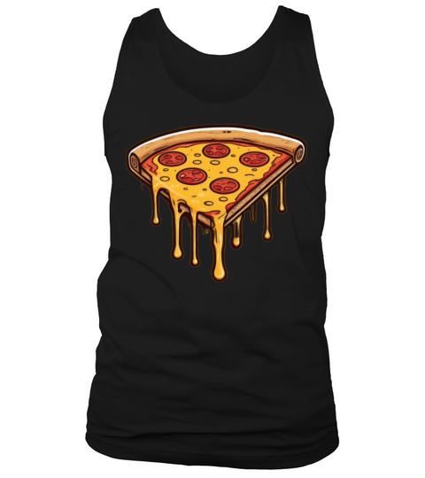 Retro Comic Style Pizza Slice Tee - Cheesy Delight Tank Top Unisex