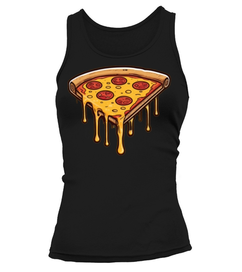 Retro Comic Style Pizza Slice Tee - Cheesy Delight Tank top Woman