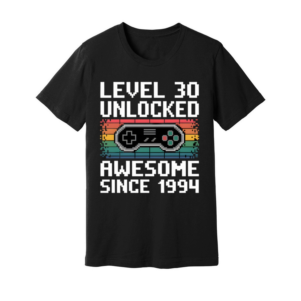 Level 30 Unlocked Awesome Since 1994 Retro Gaming Unisex Jersey Tee