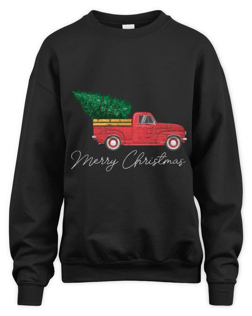 Vintage Wagon Christmas Truck Christmas Tree Unisex Premium Crewneck Sweatshirt
